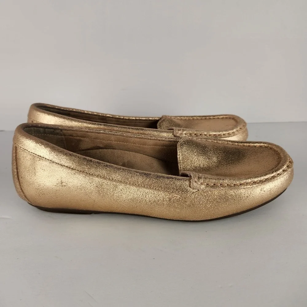 Vionic Women's Comfy Preppy Metallic Rose‎ Gold Slip-On Shoes Size 8